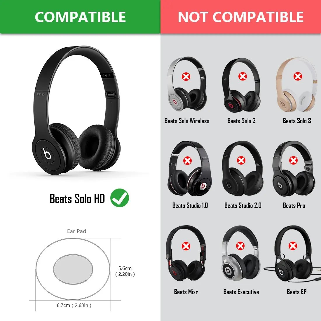 Replancement подушечки для наушников Beats By Dr Dre Solo 1 0 Solo1.0 HD гарнитура