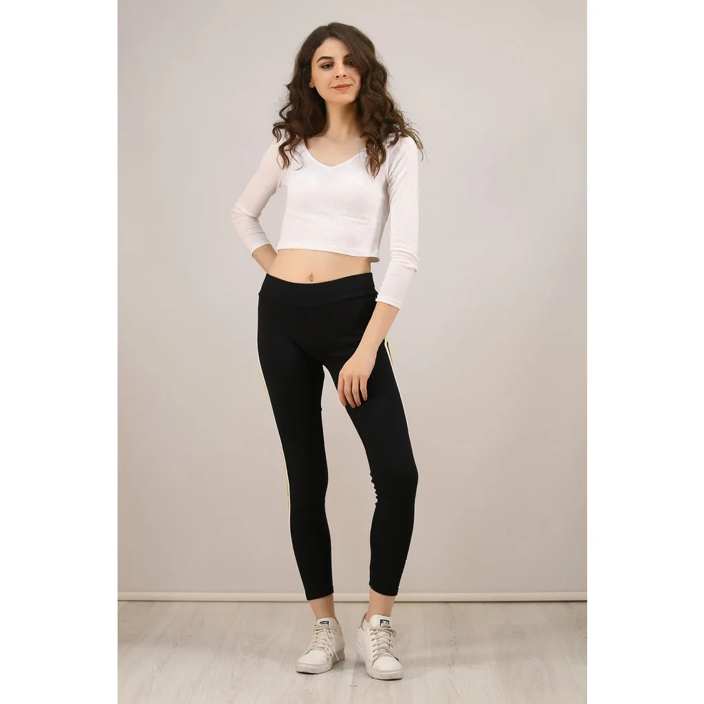So Seritli Leggings Siyahsari - 0240.432.