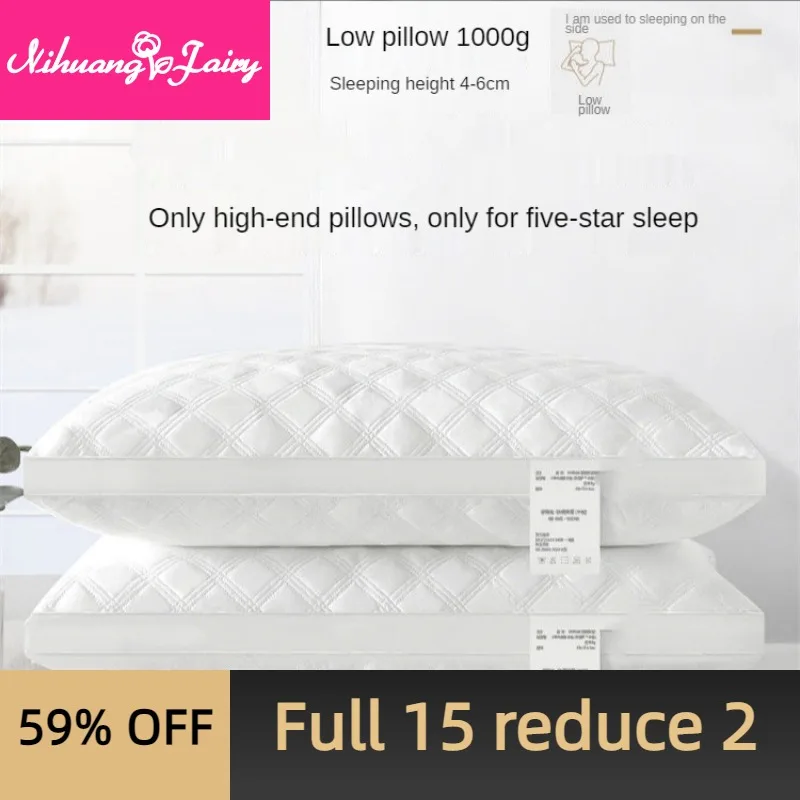 Высококачественное ядро подушки из 100% натурального шелка для пятизвездочного отеля, поддерживающее сон из чистого хлопка на шее в спальне.