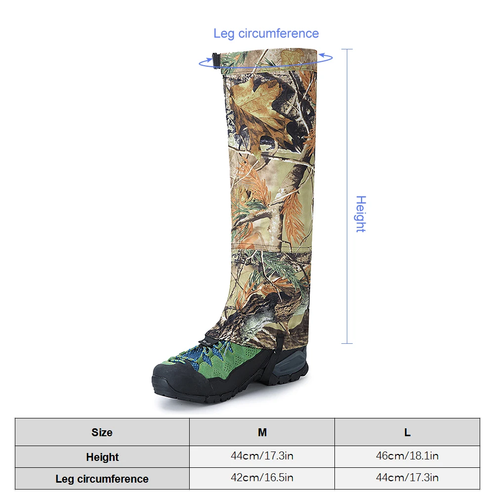 1 пара Зимние гетры длинные камуфляжные защита ног водонепроницаемые дышащие для