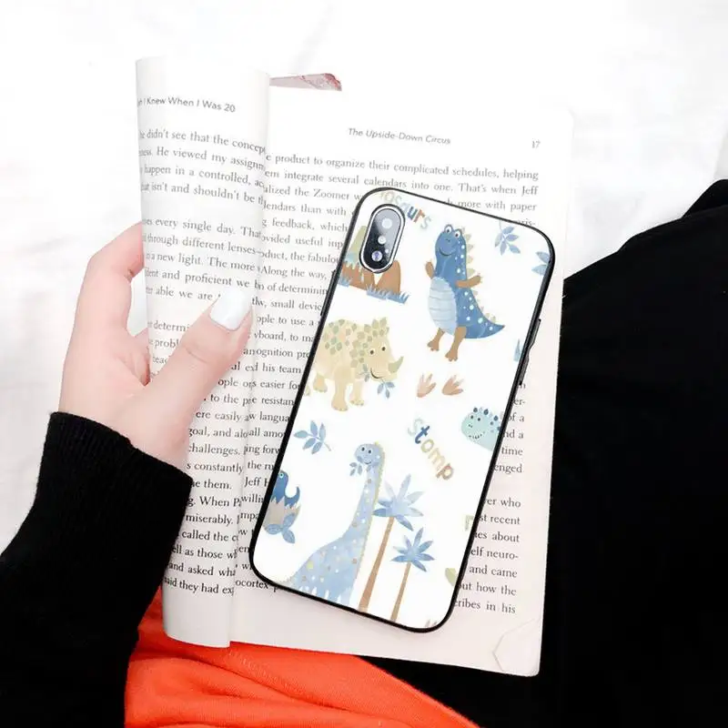 Мягкий чехол для телефона с динозавром на заказ IphoneX XS 11 11Pro 5 5s SE 6 6s Plus 7 8