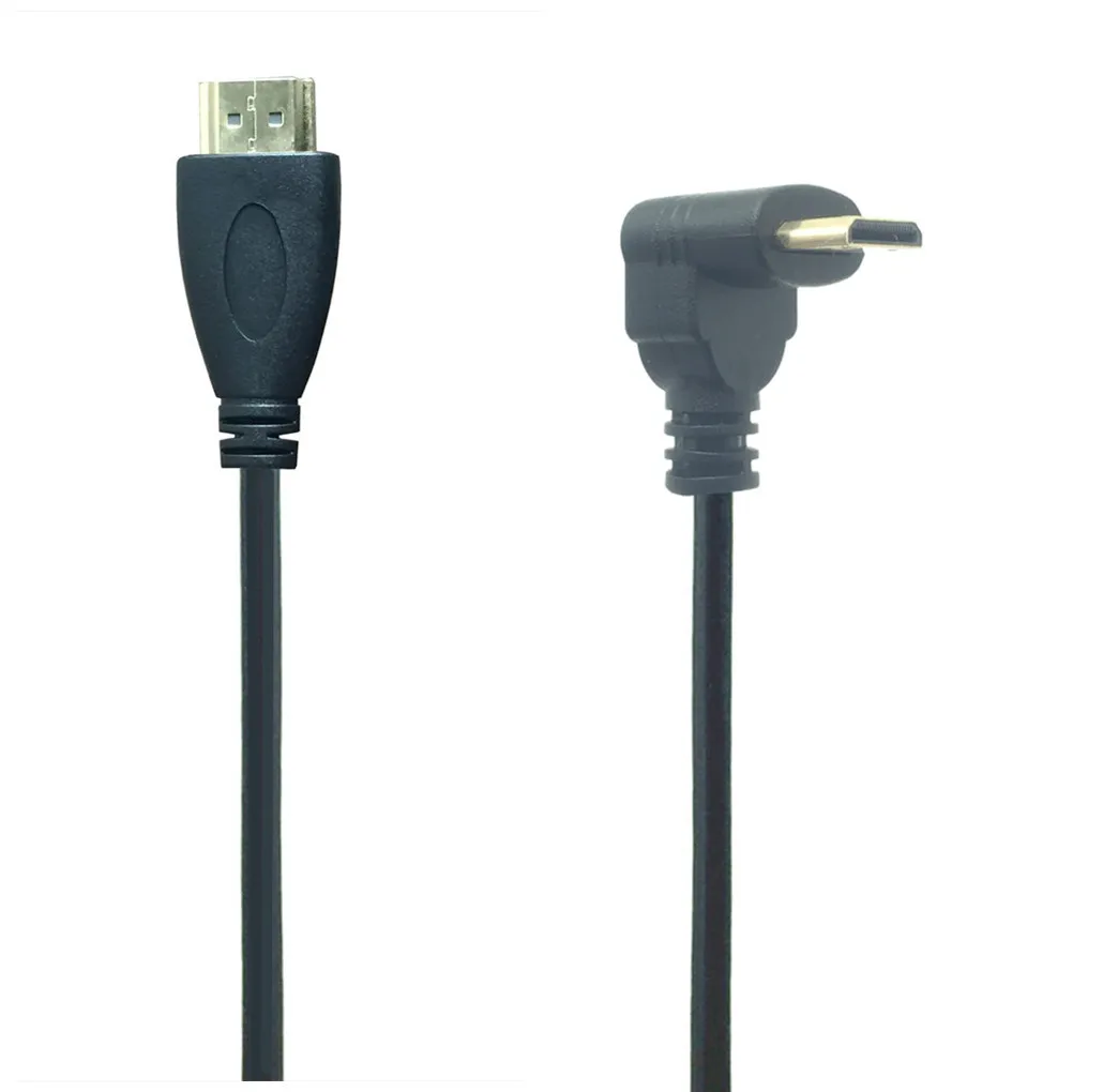 0 5 м 90 градусов угол Mini HDMI-совместим с HDMI штекер M/M Кабельный разъем V1.4 для DSLR