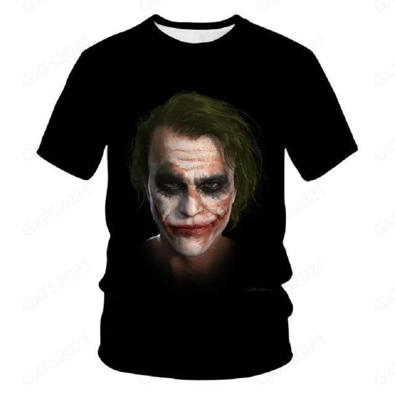 

2021 Harajuku Style Movie Subject Joker Summer Men's 3D T-Shirt Party Street Trend T-Shirt Travel Shopping Short Sleeve Hot Sale