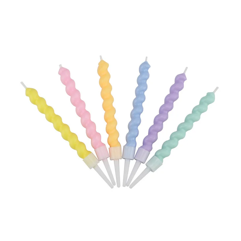 6 шт./компл. цветные свечи для дня рождения с подставкой торта товары вечерние