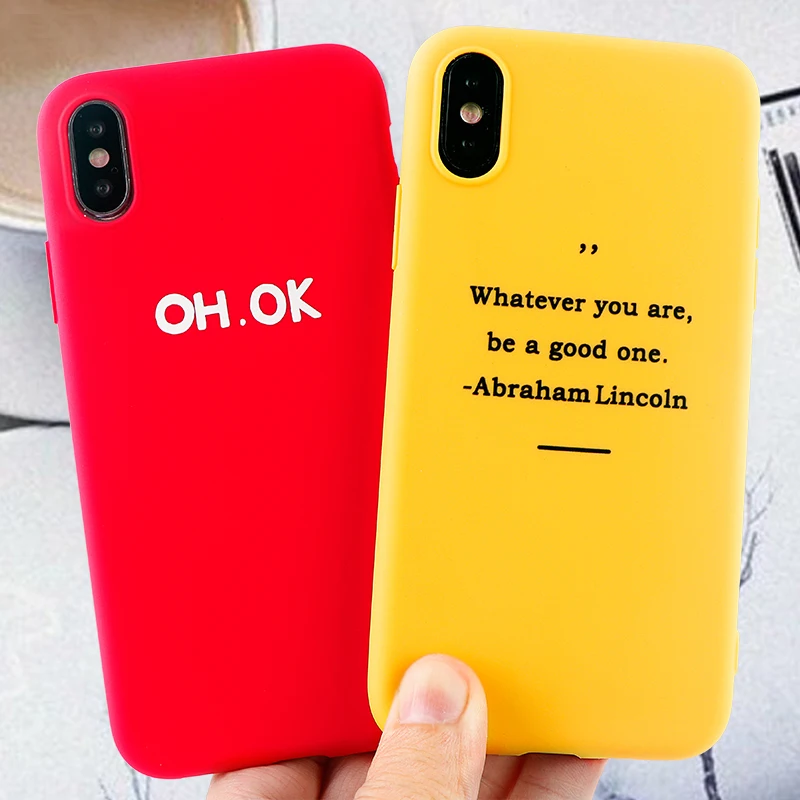 Fashion Phone Cases for IPhone 11 8 7 6s Plus Pro X XS MAX XR Case Positive Letter Soft Silicone Fitted Covers Accessories |