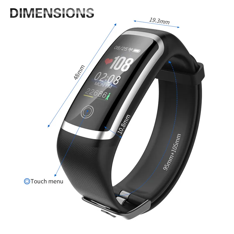 Wearpai Bluetooth P67 умный Браслет кровяное Кислородное давление монитор сердечного