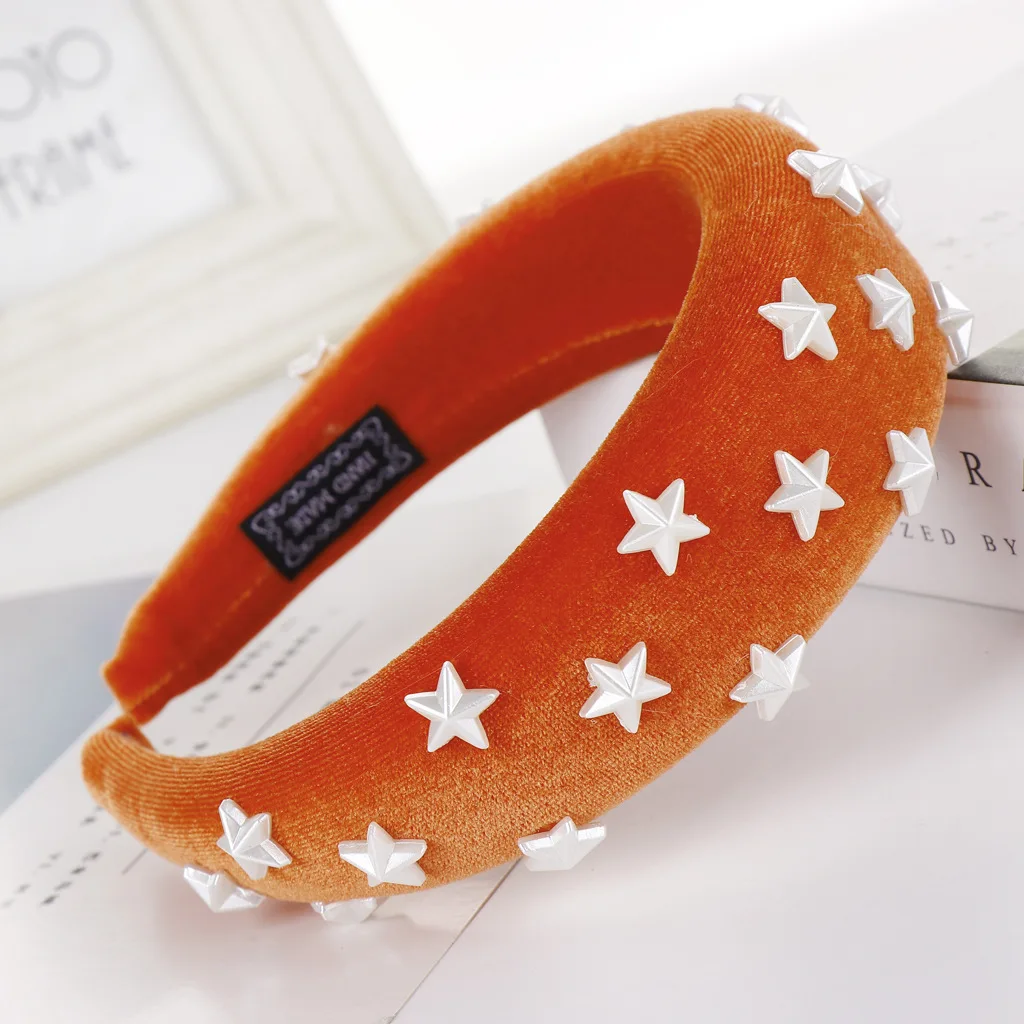 Punk Women Velvet Star Hairbands Princess Queen Halloween NightClub Hairwear Soft Wear Headbands |