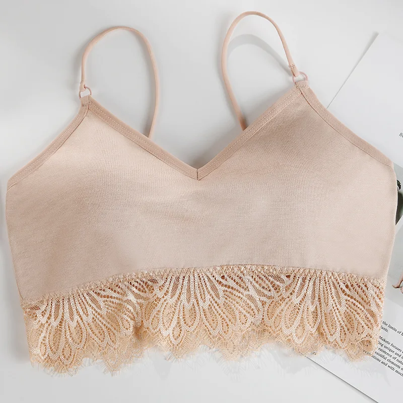 

fashion Korean-Style Lace Wrap-around Strapless push up Bra Anti-Exposure sexy women lingerie wireless Gathered Underwear