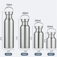 hot portable stainless steel water bottle sports flasks leak proof travel cycling 350500600750ml camping bottles bpa free