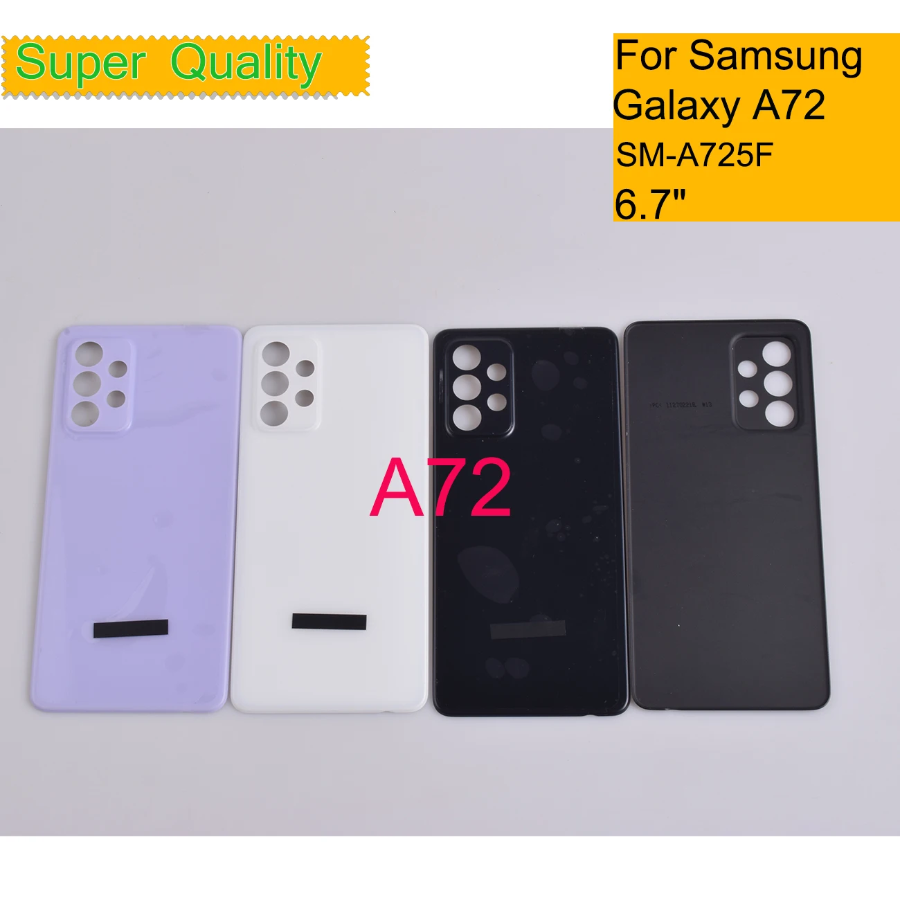 

For Samsung Galaxy A72 A725 Housing Back Cover Case Rear Battery Door Chassis Shell With Camera Lens Replacement