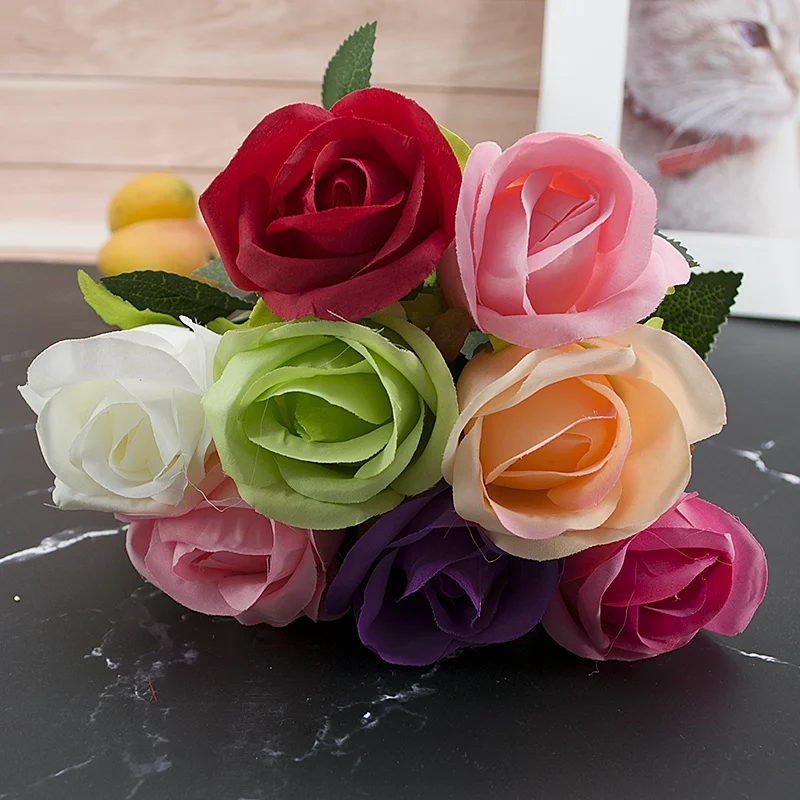 1 шт. роза Шелковый искусственный цветок 49 см фотоэлемент для дома свадьбы