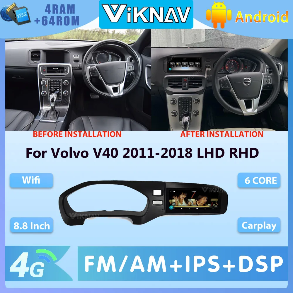 

Автомобильный радиоприемник, HD экран для Volvo V40 2011-2018, LHD RHD, Android, мультимедийный плеер PX6, стерео, автомобильное аудио, головное устройство, GPS-...
