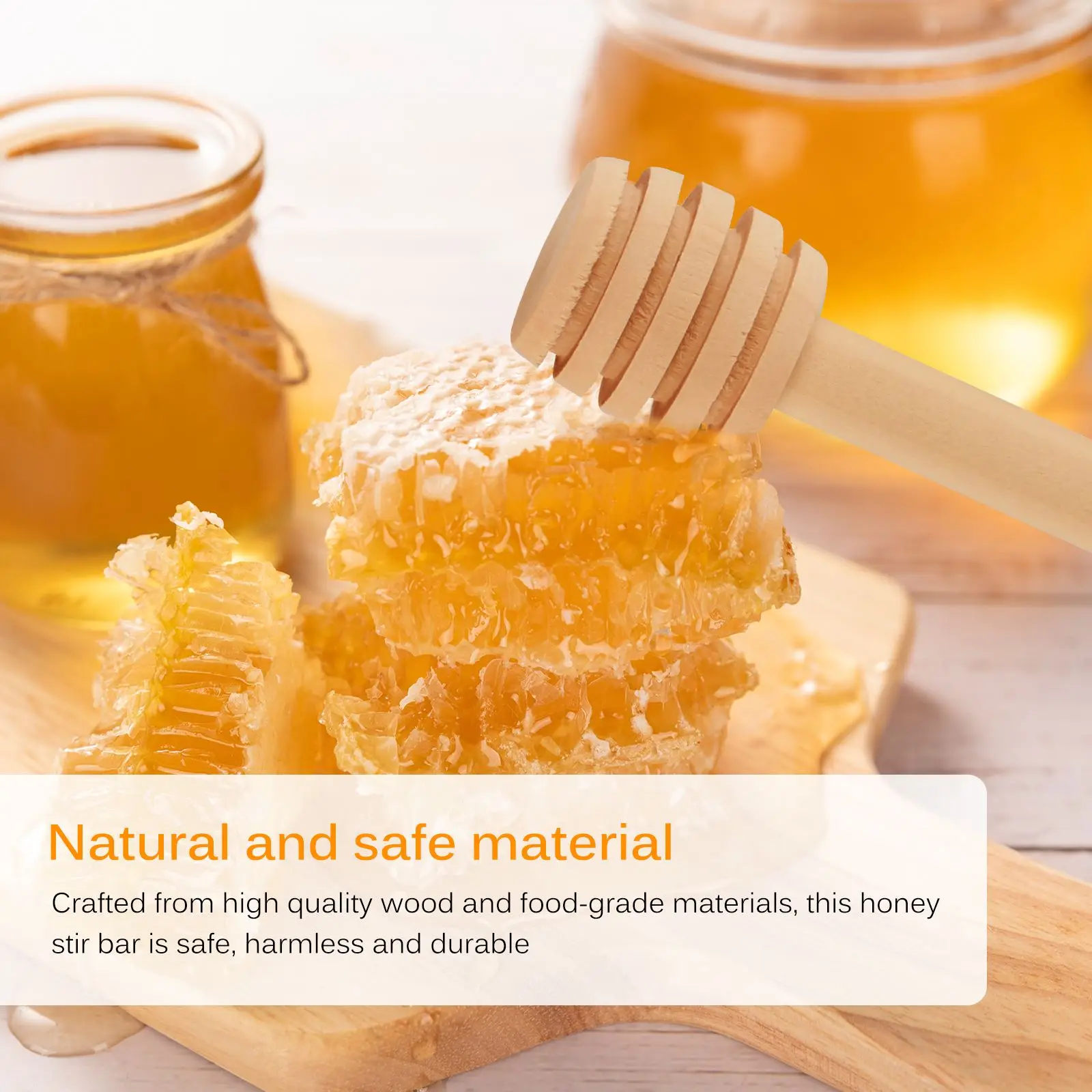 

Wooden Honey Spoon Honey Wooden Stir Bar For Honey Jar Supplies Eco-Friendly Long Handle Mixing Stick Dessert Tools