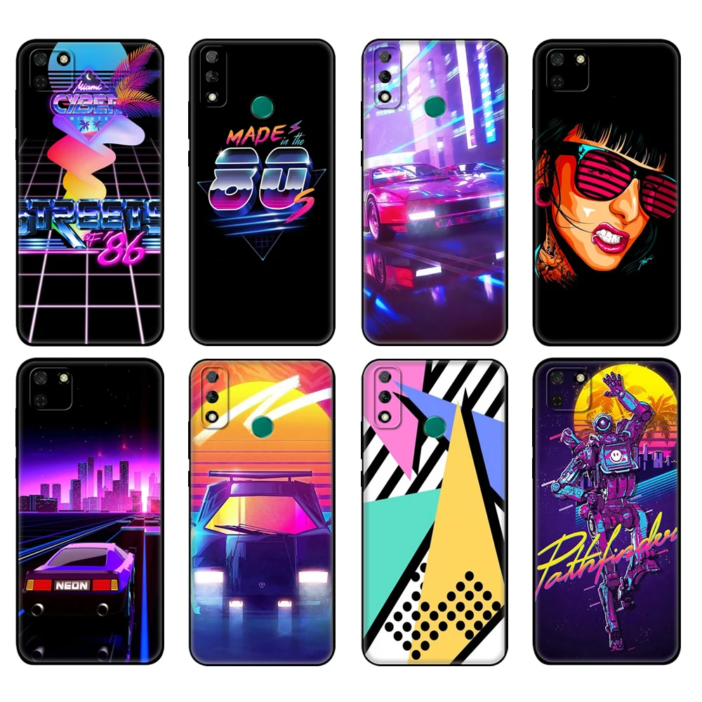 Черный чехол из ТПУ для Huawei Y9S Y6S Y8S Y5P Y7P Y8P Y5 lite Prime 2018 Y6 2019 Винтажный в стиле ретро с