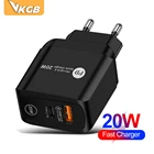 Зарядное устройство PD со светодиодной подсветкой и портом USB Type-C, 20 Вт