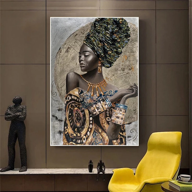 

African Black Woman Graffiti Art Posters And Prints Abstract African Girl Canvas Paintings On The Wall Art Pictures Wall Decor