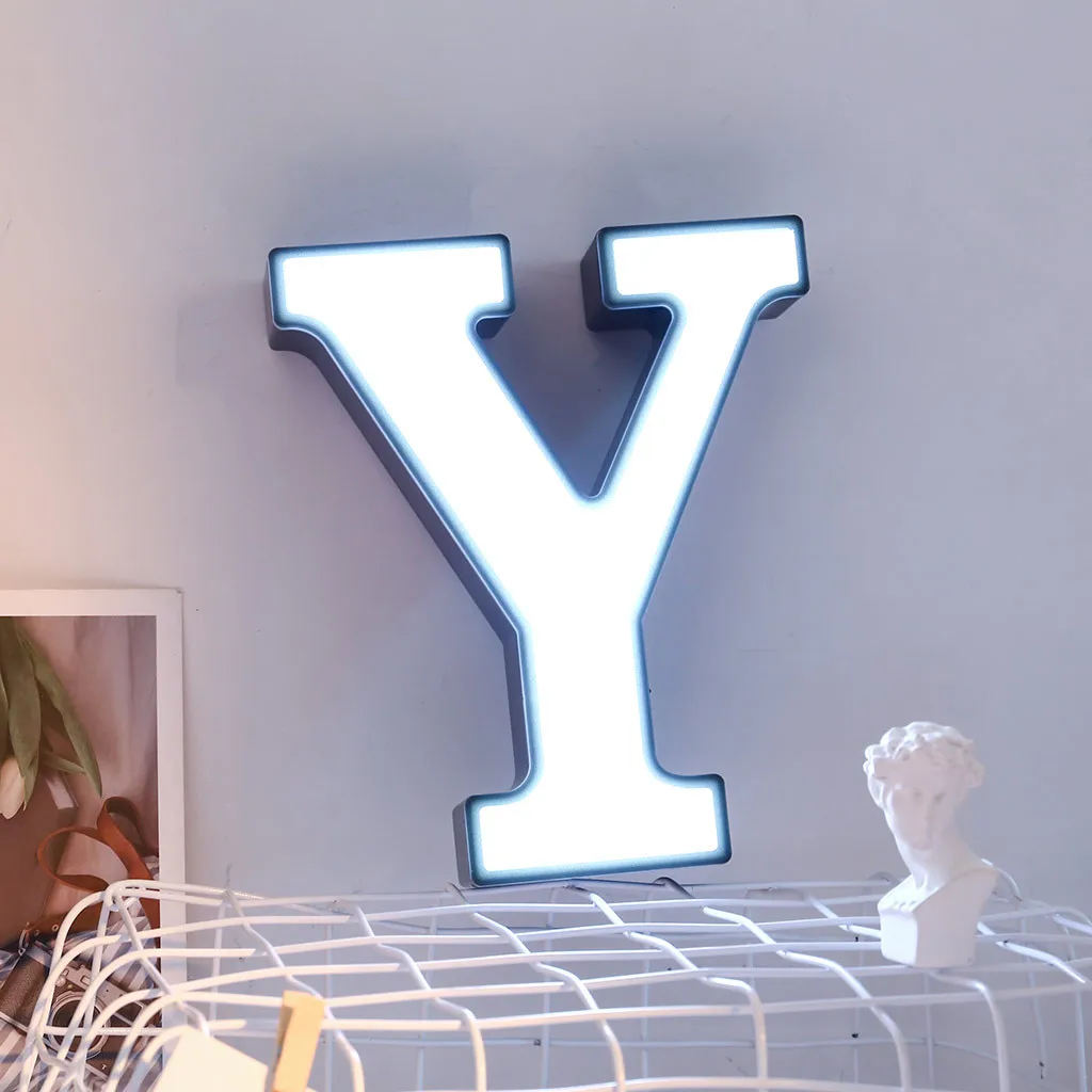 DIY 26 букв светодиодный ночник английский Marquee знак Алфавит 3D Настенный ночник t домашний Свадебный день рождения Жених