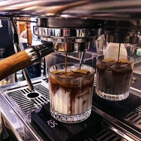 300ml ins glass coffee cup espresso concentrated cup iced latte cup retro vertical striped whiskey glass