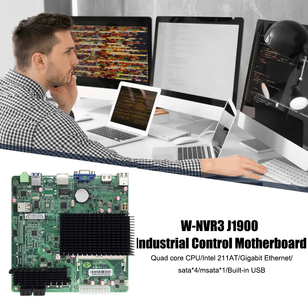 

For W-NVR3-4S Black Group Hui NAS motherboard IPFS for mining machine 4 SATA hard disk storage J1900 low power consumption mute