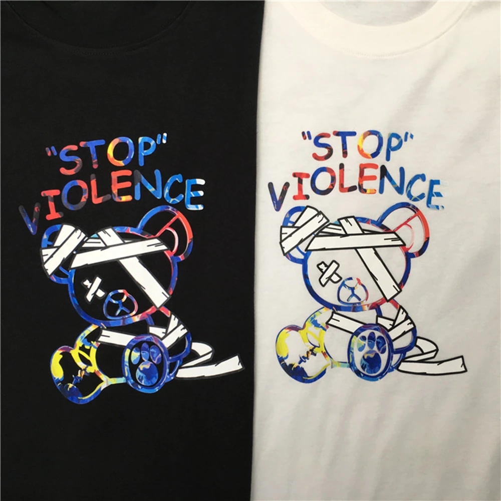 Футболка мужская с коротким рукавом и принтом медведя marcelo barrett уличная одежда