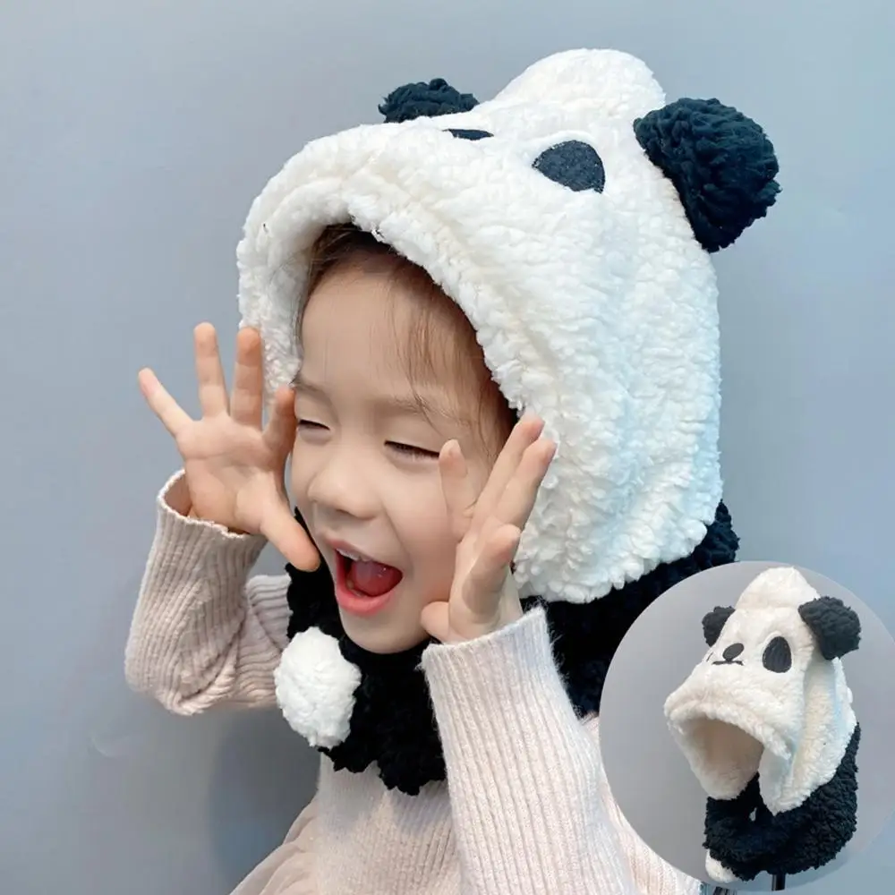 

Baby Autumn Winter Thickened Cute Panda Sheep Shape Children Knitted Plush Hat New Design Babies Velvet Hats Cap Warm Beanie