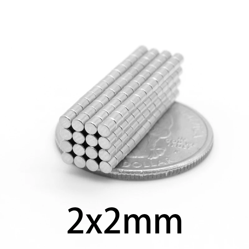 

100~3000PCS 2x2mm Neodymium Magnet Disc 2x2 Mini Small Magnets Round 2*2mm Permanent NdFeB Super Strong Powerful Magnetic 2*2mm