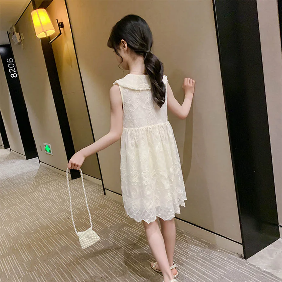 Летние платья для девочек детские праздничные с цветочной вышивкой платье без