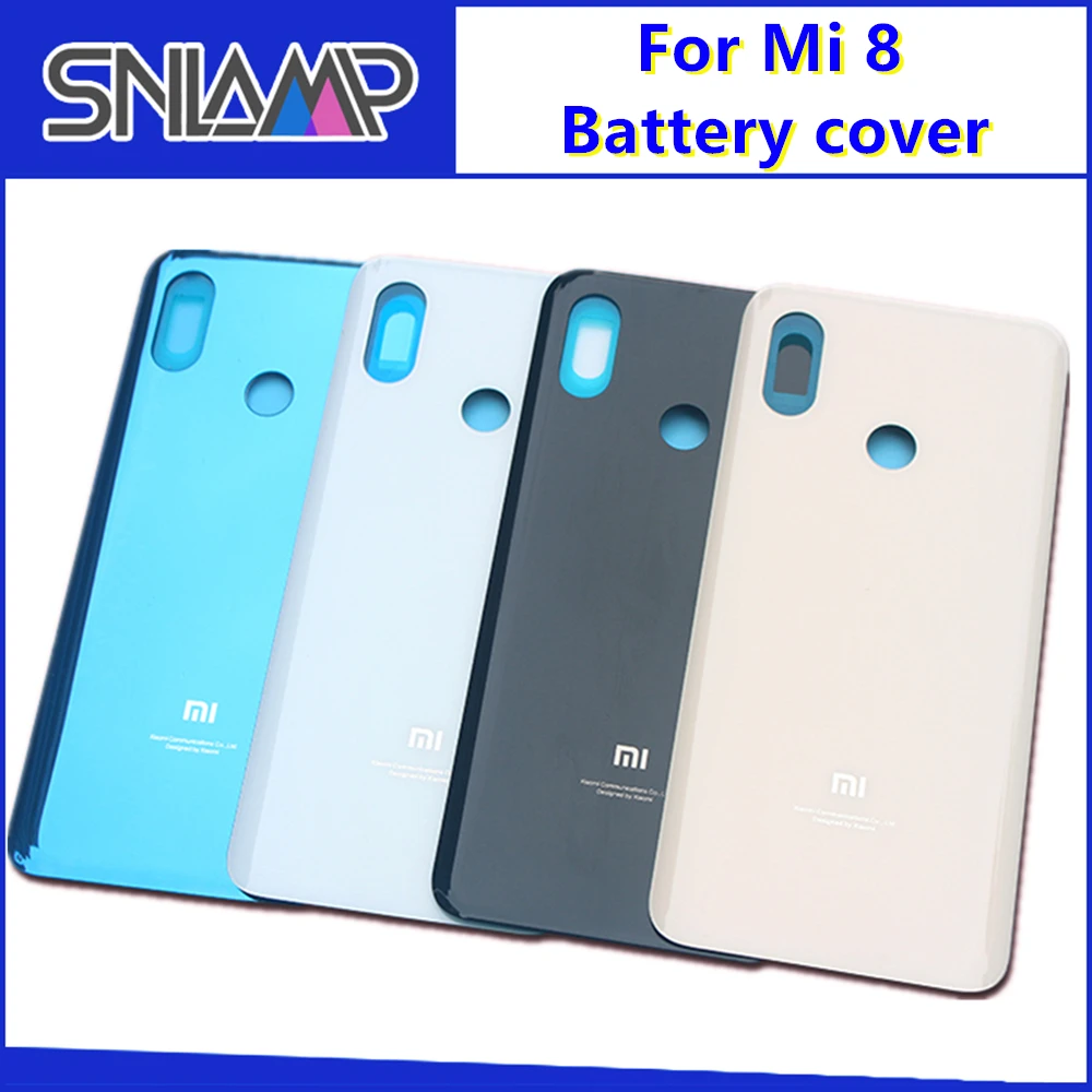 Оригинальный xiaomi mi 8 Задняя стеклянная крышка батарейного отсека задняя дверь
