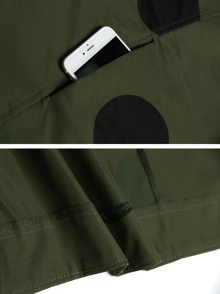 [EAM] женский длинный Тренч в горошек, большой размер, новинка, с отворотом, длинный рукав, свободный крой, ветровка, модная, Осень-зима, 1B323