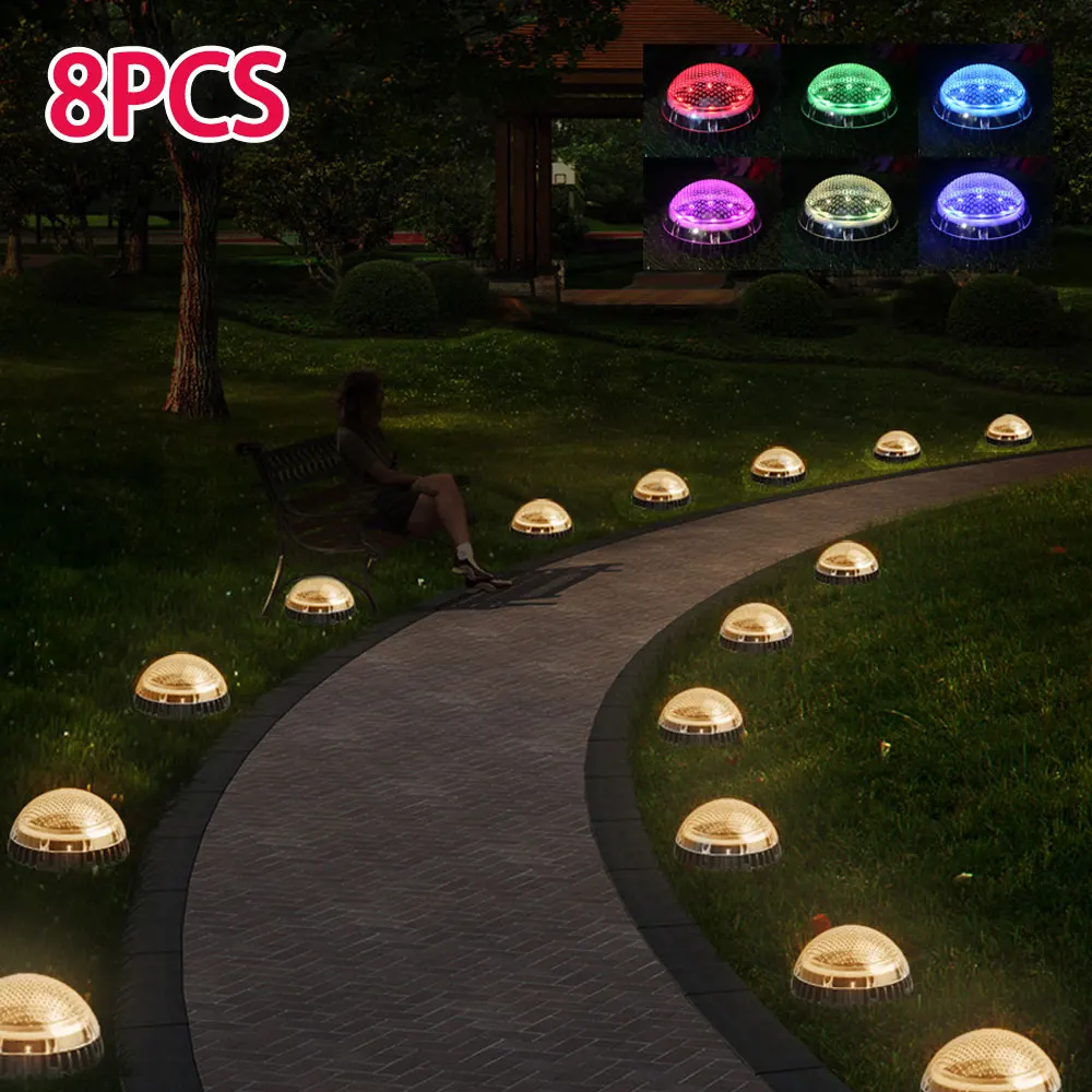 

Новый Тип солнечных местах светильник s 8LED Водонепроницаемый ландшафтный светильник Decking пола внедома в саду газон путь лампа 8 шт. в упаковк...