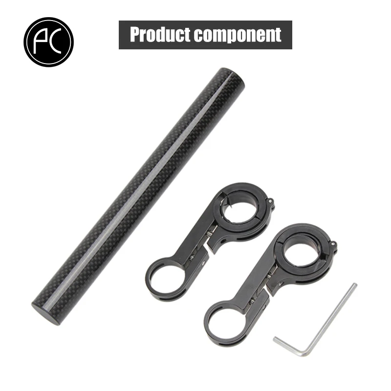 Alloy Carbon Fiber Bike Handlebar Extended Bracket for Bicycle Headlight and Computer Mounting, MTB/Road Bike Support image 3