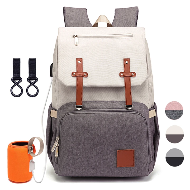 

Fashion Baby Diaper Bag Backpack for Mom Multifunction USB Maternity Mommy Baby Nappy Stroller Backpack Travel Nursing Care Bag