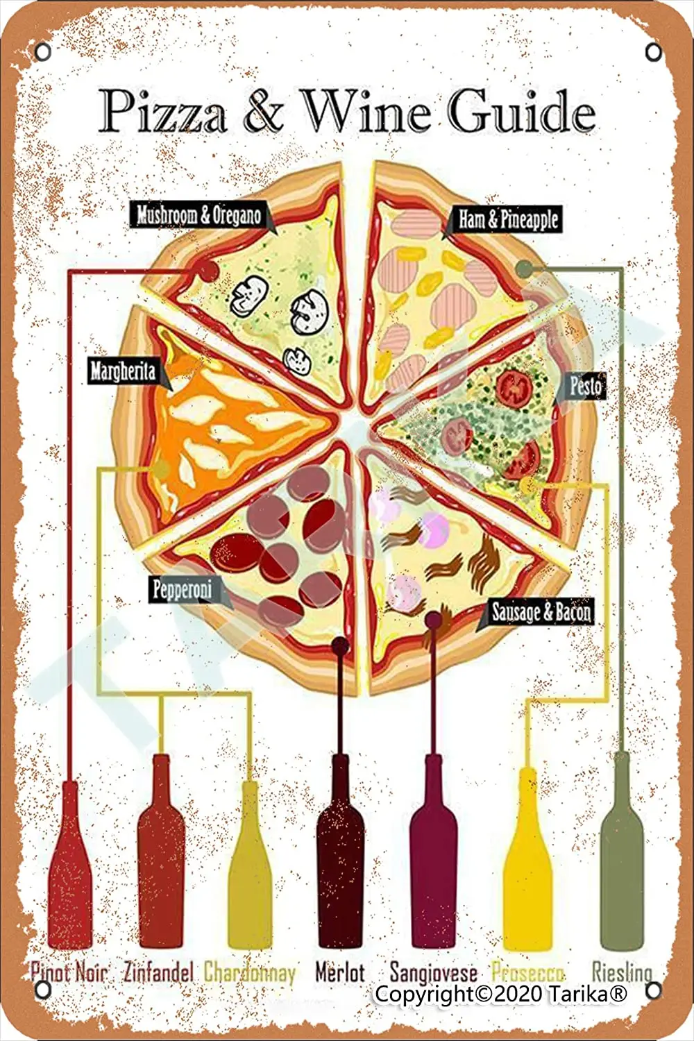 

Железная винная направляющая для пиццы в стиле ретро, 20 х30 см, декоративный художественный знак для дома, кухни, ванной комнаты