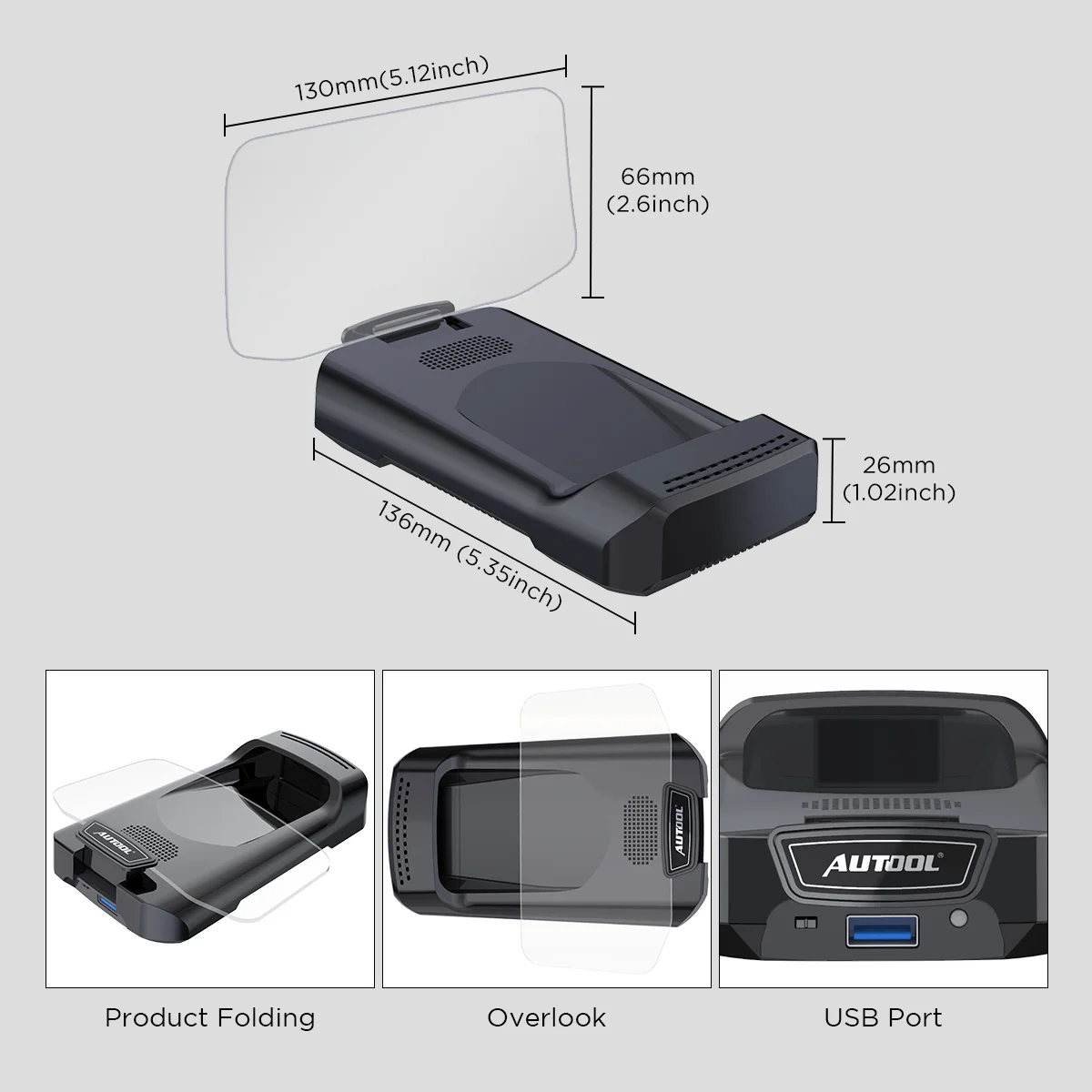 

AUTOOL X500 OBD2 ometer HUD & Bluetooth GPS