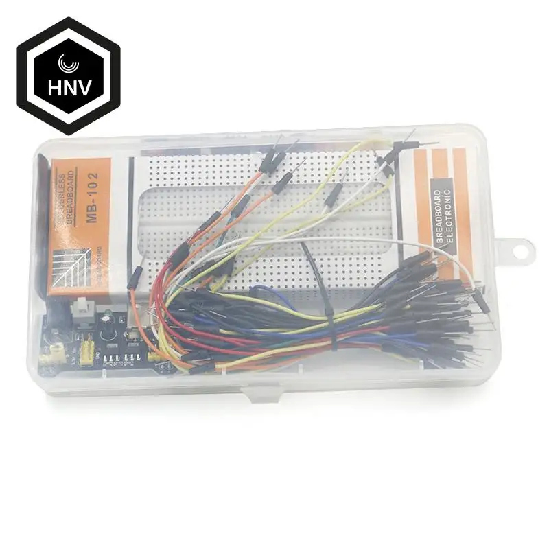 

3.3V/5V MB102 Breadboard power module+MB-102 830 points Solderless Prototype Bread board kit +65 Flexible jumper wires