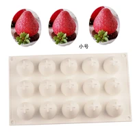 15 holes strawberry mousse cake baked mold silicone chocolate cookie muffin baking tool sponge mousse dessert cake decorating
