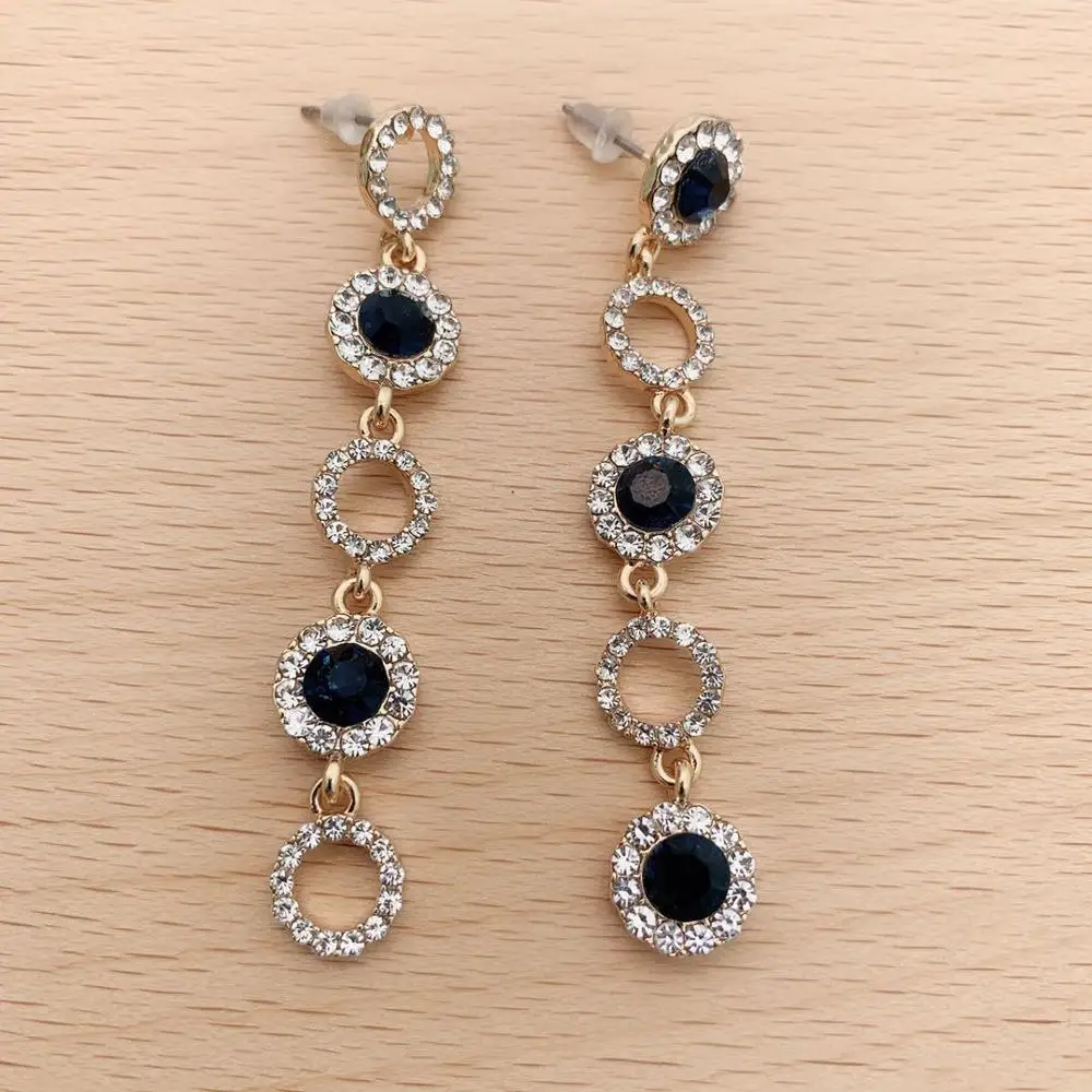 Новые золотые стеклянные серьги модные ювелирные свадебные подарки для