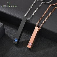 nextvance stainless steel custom engraved black rose gold name date bar necklace women men lover personalized necklaces jewelry