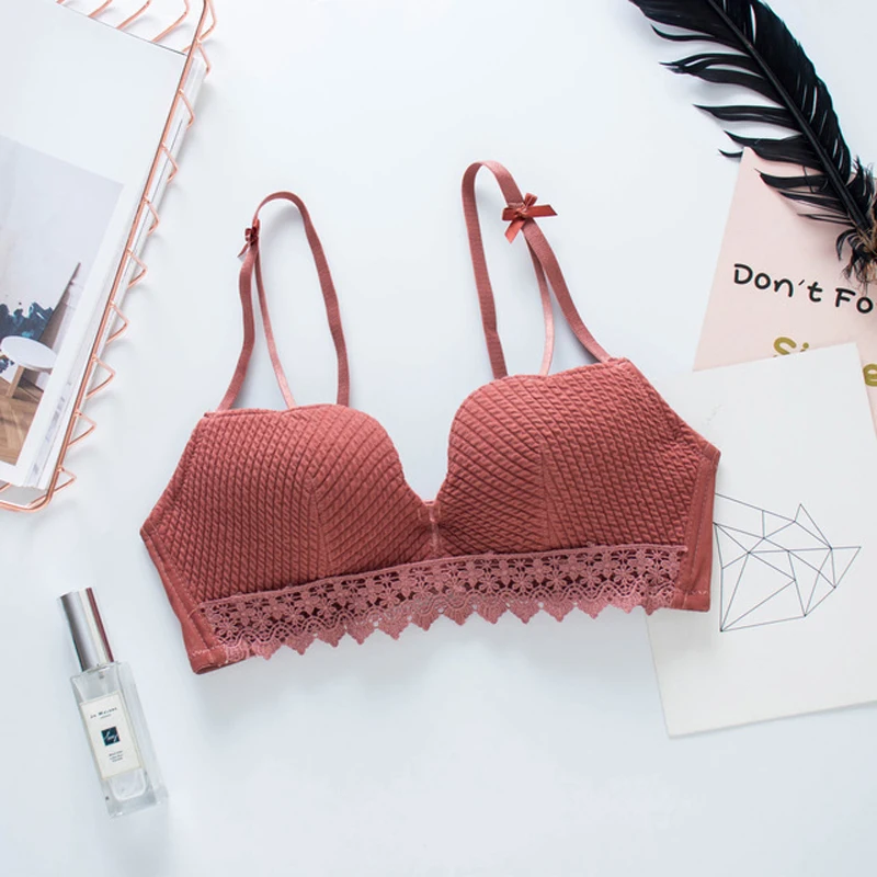 Женский бюстгальтер пуш-ап Roseheart черный красный или серый беспроводной кружевной