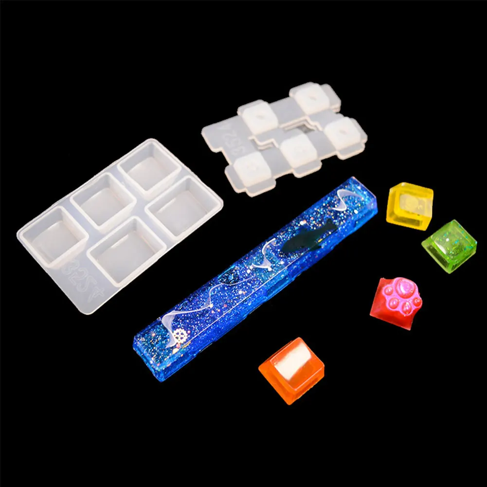

Accessories Silicone DIY Handmade Decoration Mechanical Crystal Resin Cute Pet Paw Keycap Molds Kit With Key Puller Easy Use