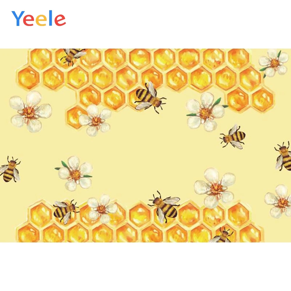 Yeele желтый мед пчела цветочный фон новорожденный Беби Шауэр Детский День