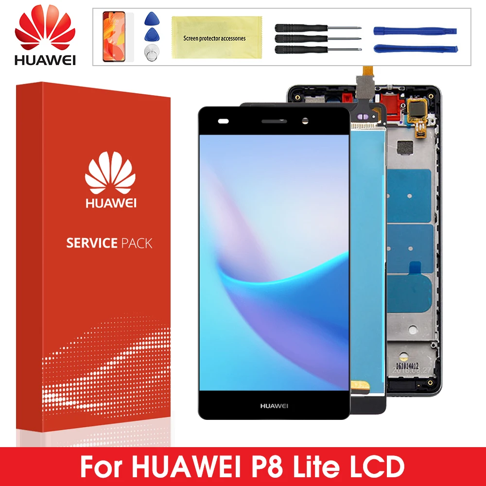 Для Huawei P8 Lite ЖК дисплей сенсорный экран дигитайзер в сборе с рамкой Замена для lite