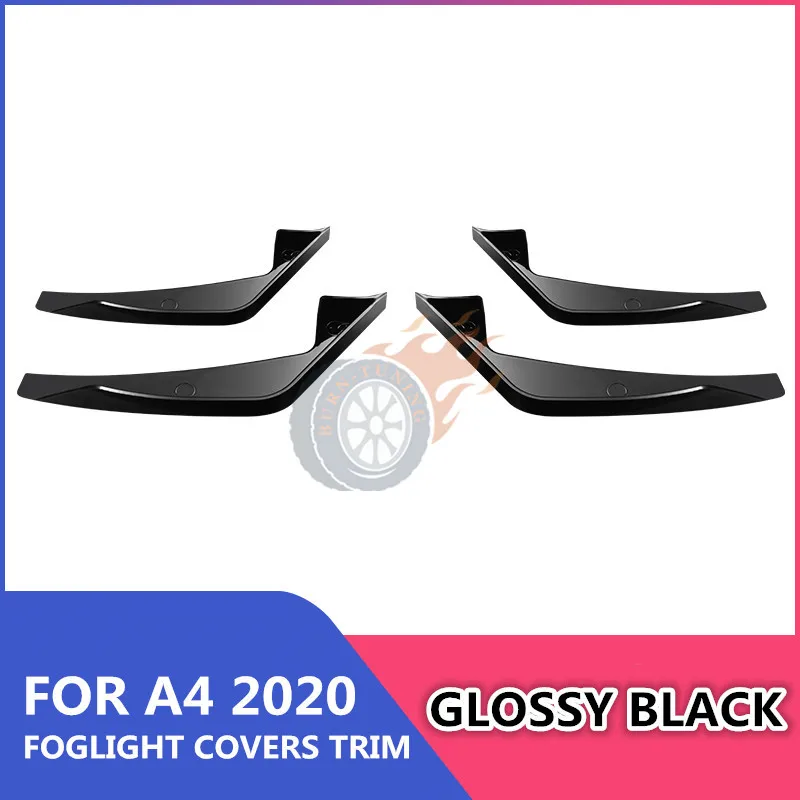 

Carbon Fiber Look ABS Fog Light Covers For Audi A4 S4 2020+ Sport Edition Body Kits Car Trim Side Spitters Stickers