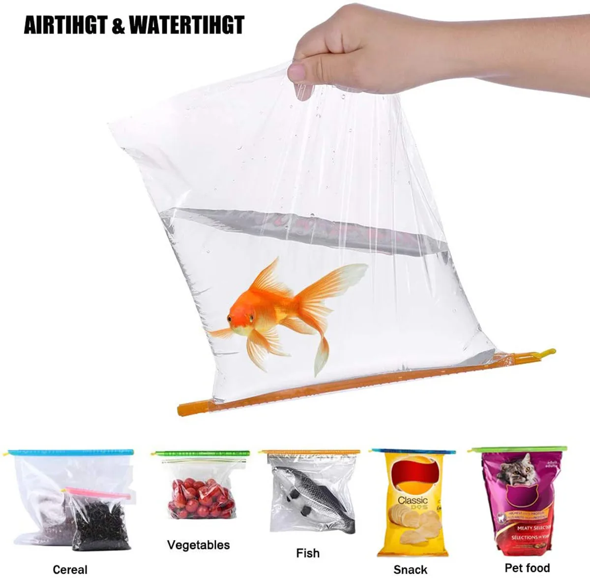 24pcs Plastic Bag Clip Seal Stick Storage Househoud Sealer Clamp Snack Fresh Food Rod Multifunction Kitchen Tools | Дом и сад