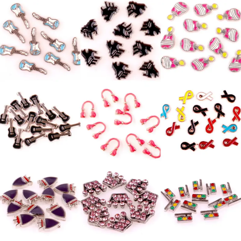 20 шт./лот музыкальный инструмент фортепиано и гитара Плавающие Подвески