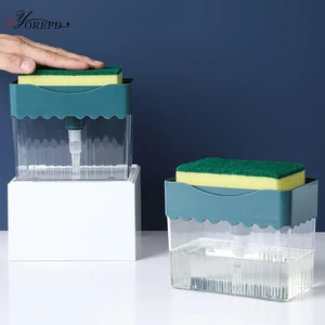 Дозатор для мыла OYOREFD, 385 мл, 2 в 1, с губкой