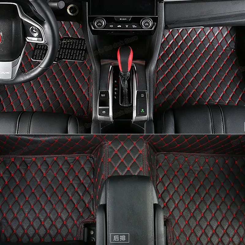 

lsrtw2017 leather car floor mats for honda civic 2010 2006 2011 2012 2013 2017 2018 2016 2019 2020 10 x 9 8th 4d carpet rug