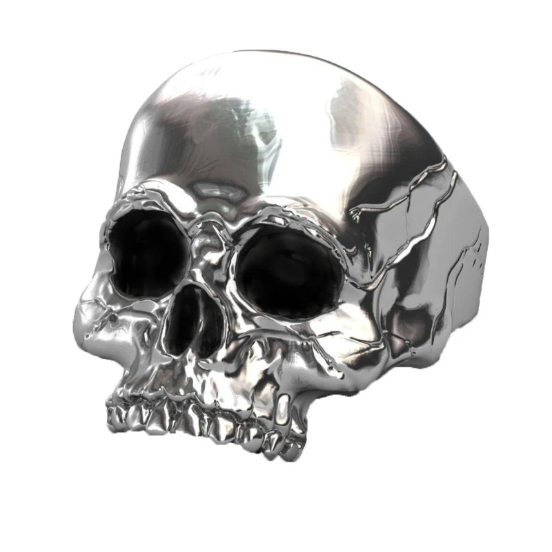 Массивное кольцо с черепом для мужчин готическое в стиле панк металлические