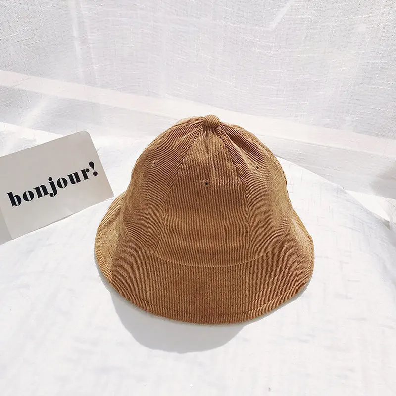 colour of corduroy Harajuku Вельветовая женская летняя однотонная зеленая шляпа-ведро Корейская версия Милая Джокер дорожная шляпа Солнцезащитная шляпа котелок - Цвет: colour of corduroy