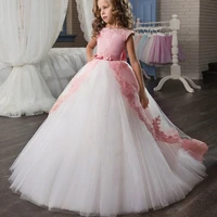 2021 summer dress bridesmaid kids dresses for girls children long white lace princess girls dresses for party wedding 10 14 year